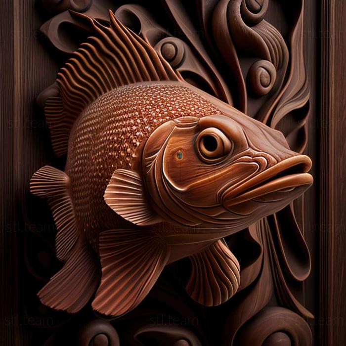 3D model Hemichromis handsome fish (STL)
